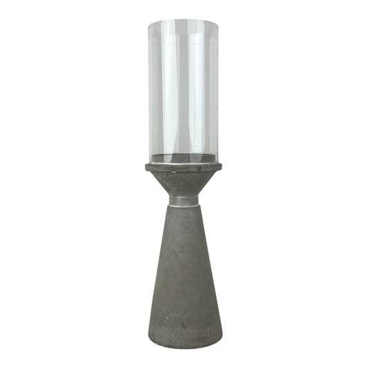 Concrete Candle Holder with glass shade