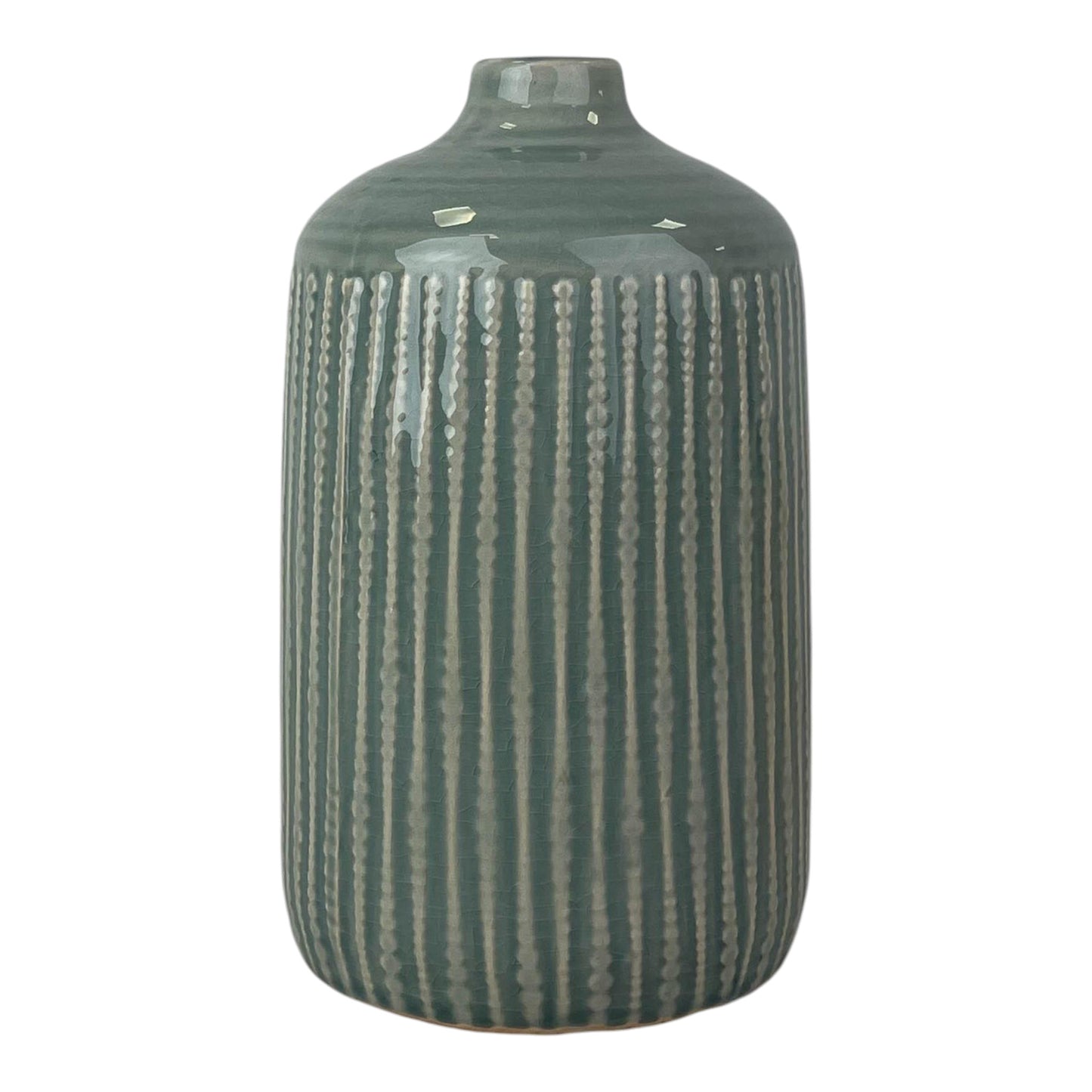 Ceramic Indented Flower Vase H23.5cm D13.5cm
