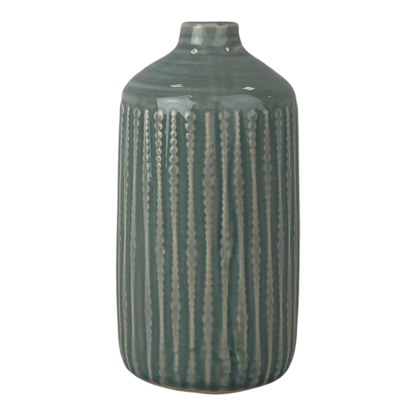 Ceramic Indented Flower Vase (19cm) D10cm