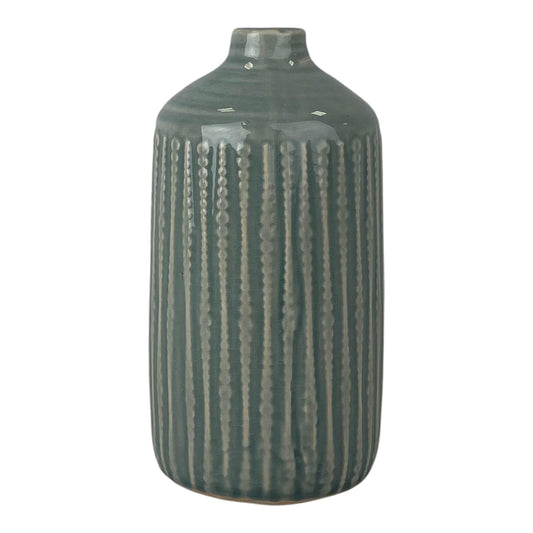 Ceramic Indented Flower Vase (19cm) D10cm