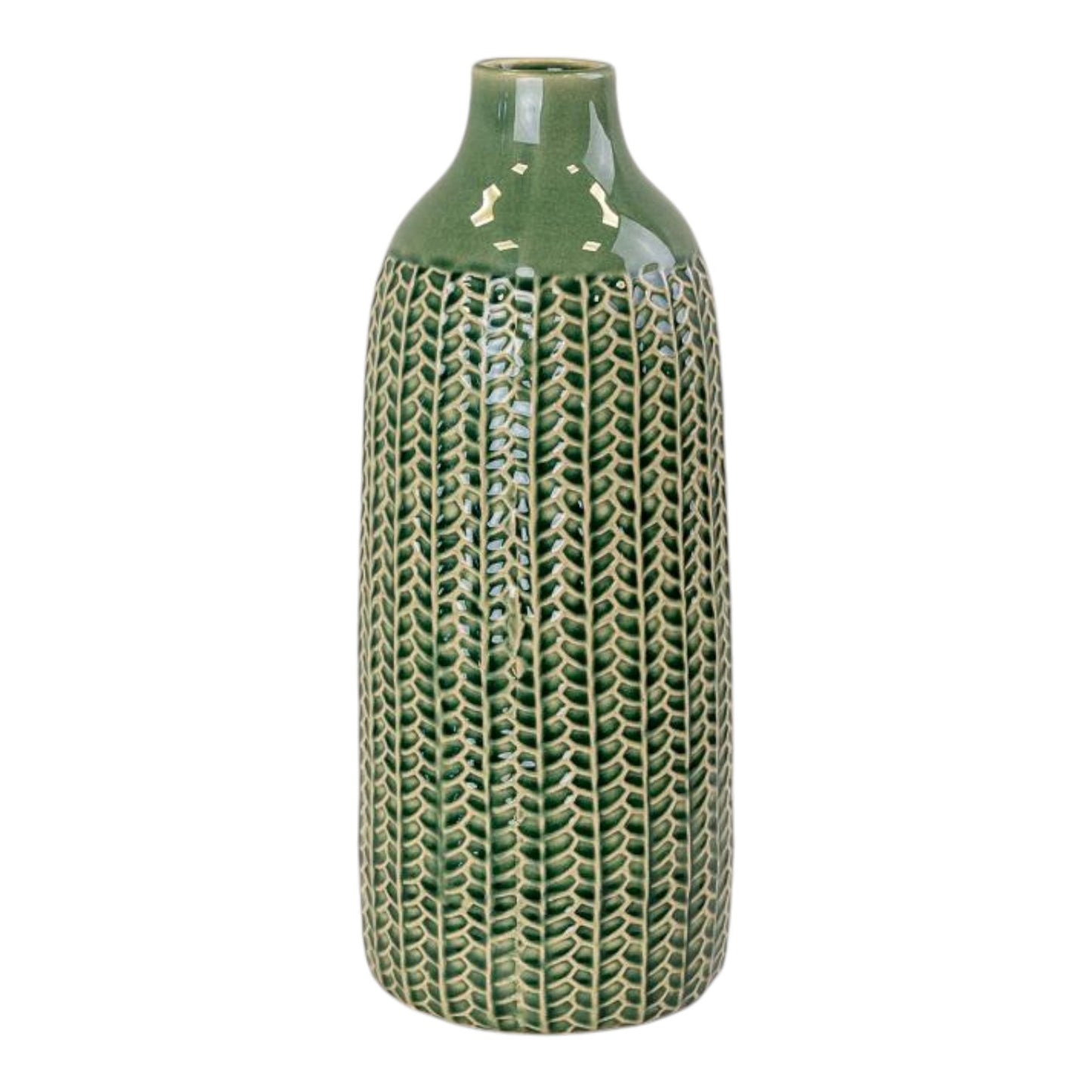 Green Ceramic Vase (37.5cm) BD14.5 x H37.5cm