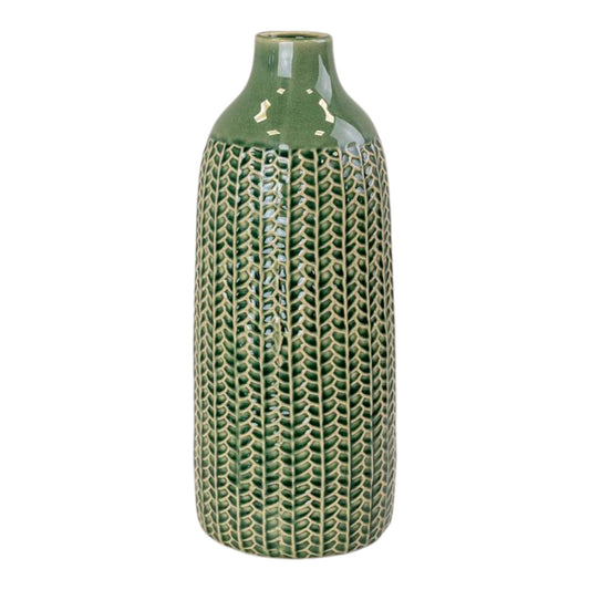 Green Ceramic Vase (37.5cm) BD14.5 x H37.5cm