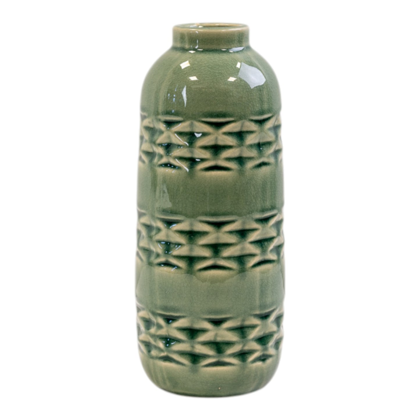 Green Ceramic Vase (25.5cm) BD7.5 x H25.5cm