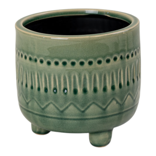 Green Ceramic Pot TD15.3 x BD14 x H15cm