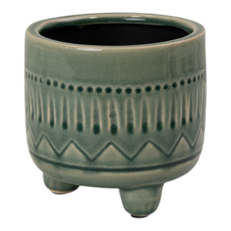 Green Ceramic Pot (12.5cm) TD12.5 x BD11.6 x H12.3cm