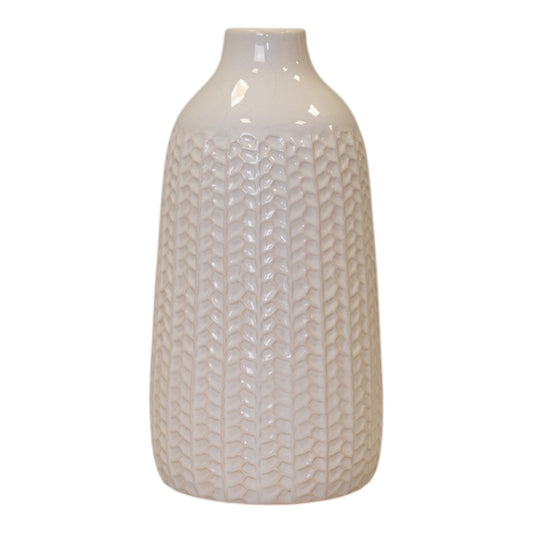 White Ceramic Vase (28.5cm) BD12.8 x H28.5cm
