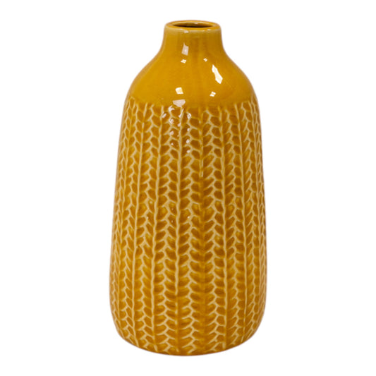 Set of 2 Yellow Ceramic Vase