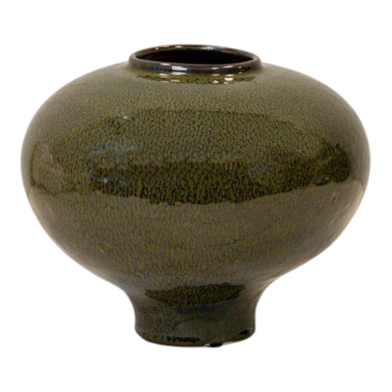Green Ceramic Round Vase