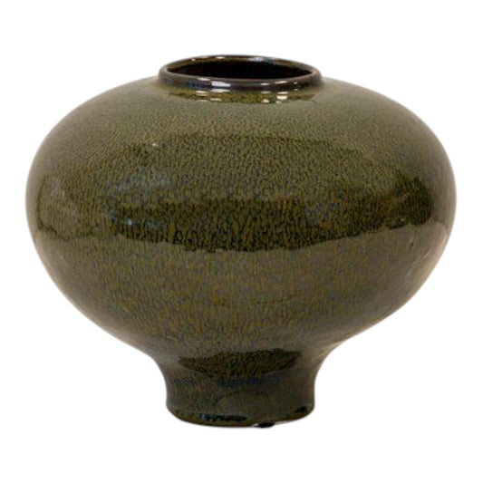 Green Ceramic Round Vase