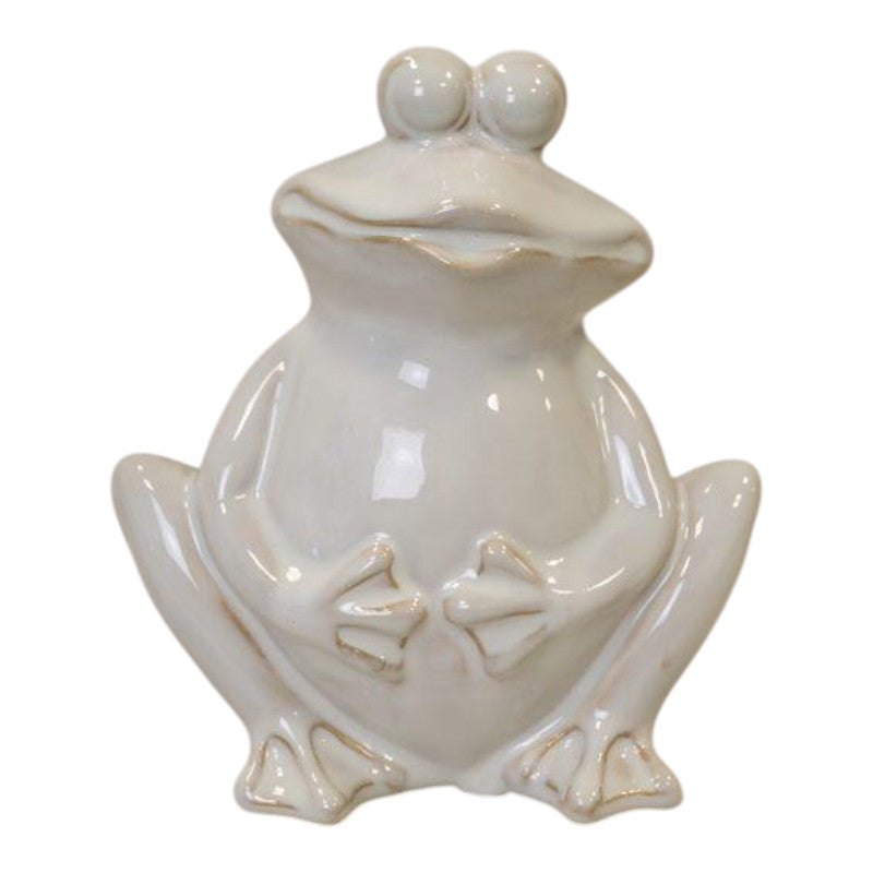 Cream Ceramic Smiling Frog