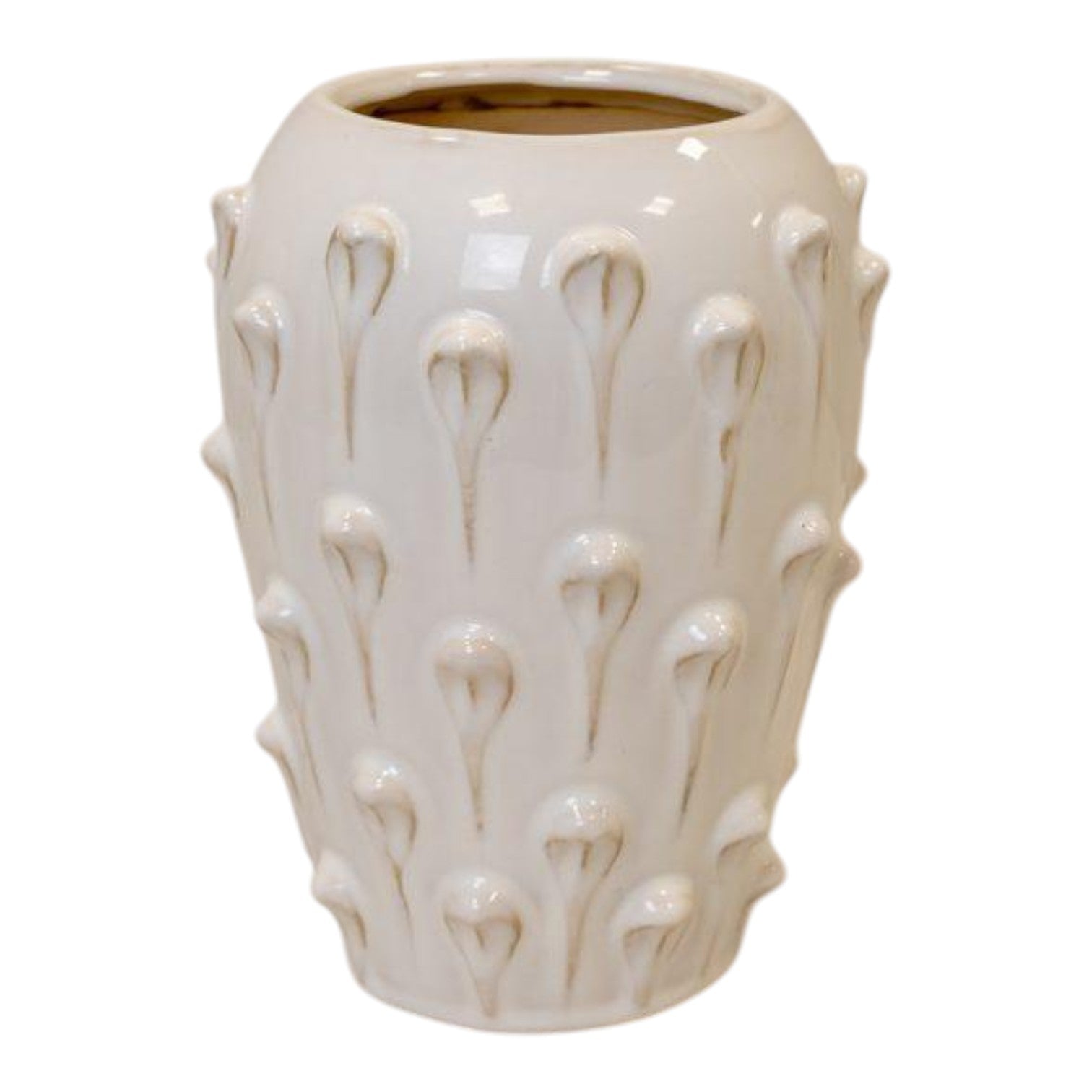 Medium Cream Ceramic Bobble Vase