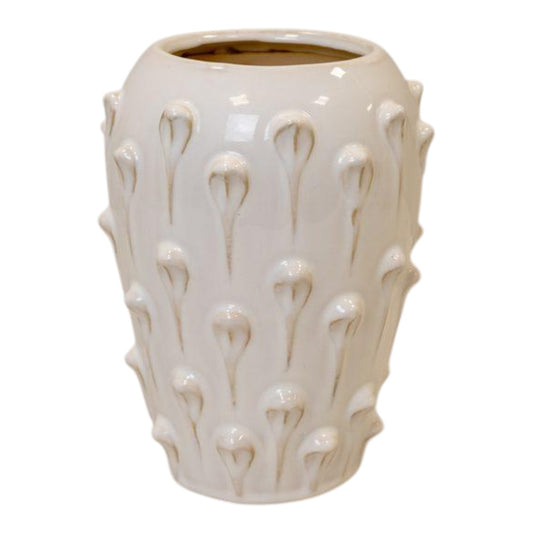 Medium Cream Ceramic Bobble Vase