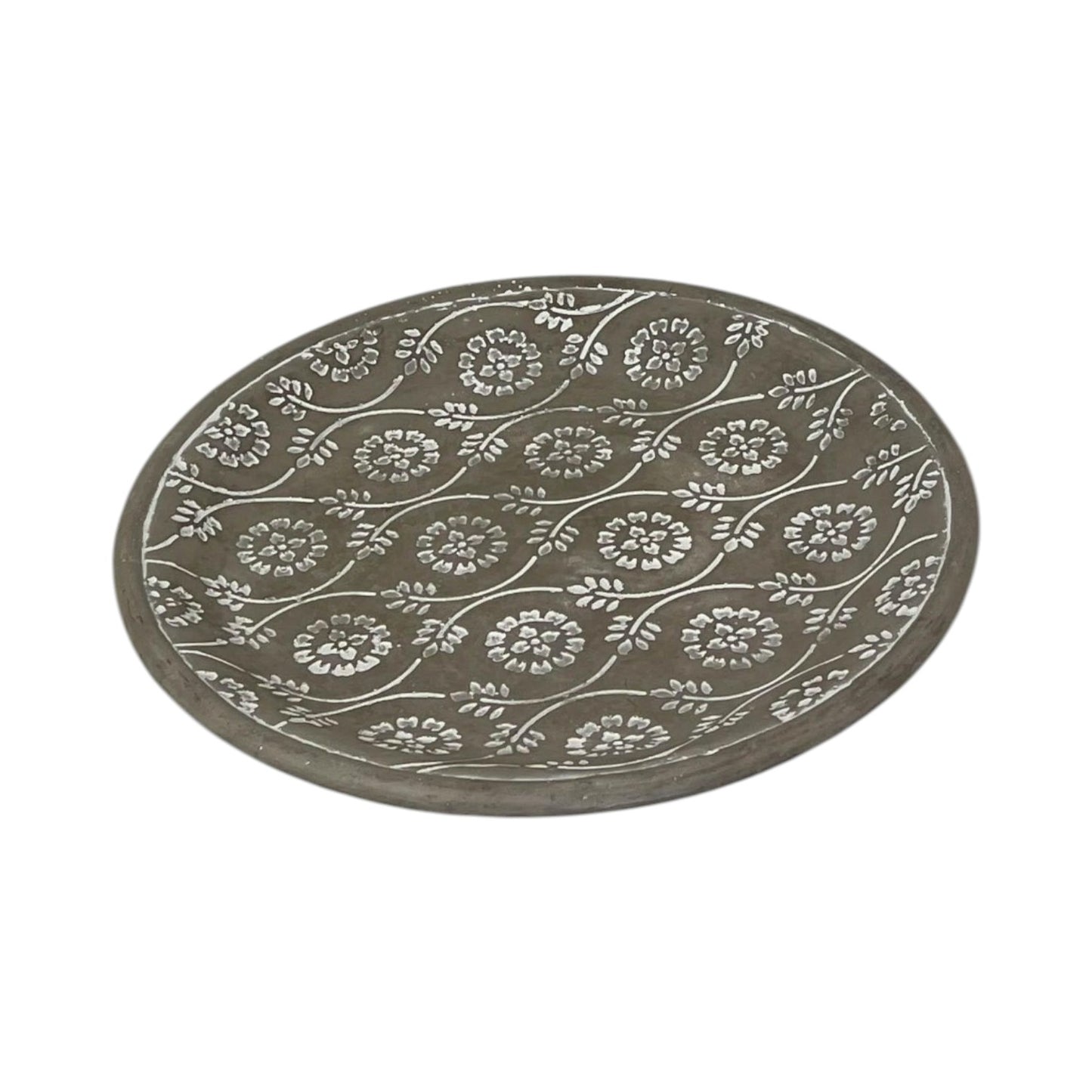 Small Patterned Concrete Plate D25 x H3