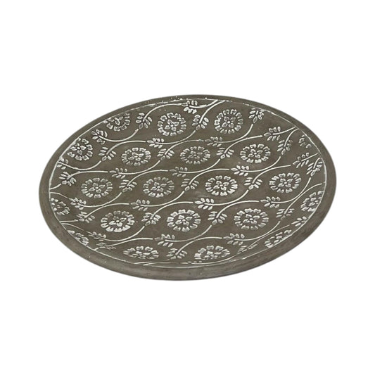 Small Patterned Concrete Plate D25 x H3