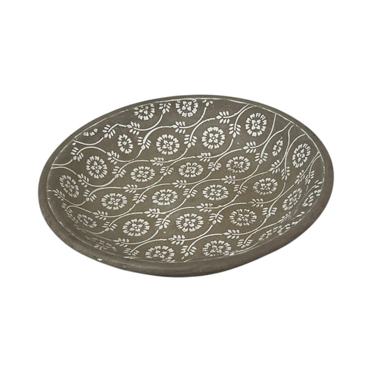 Large Patterned Concrete Plate e D30 x H6 cm