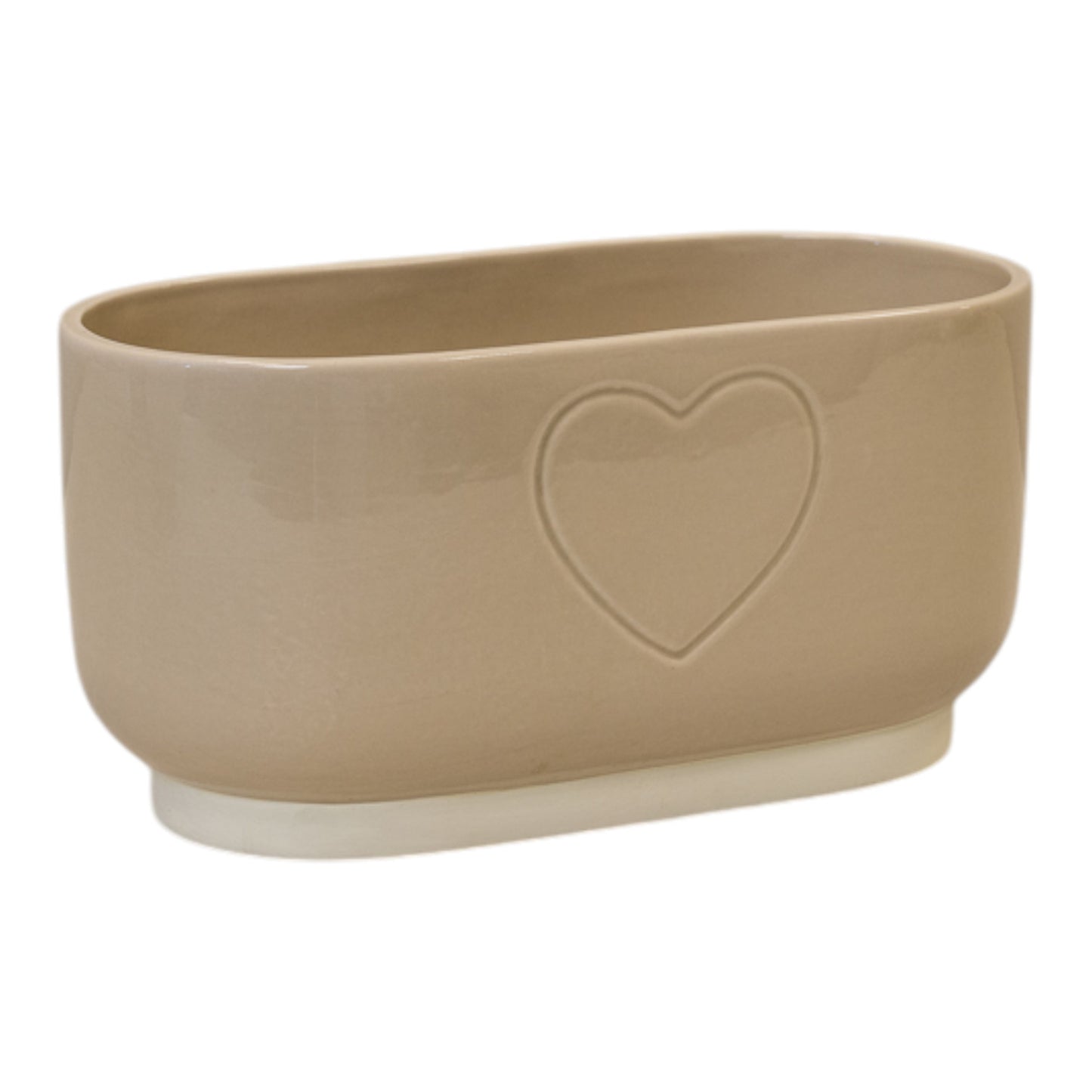 Cream Debossed Heart Trough