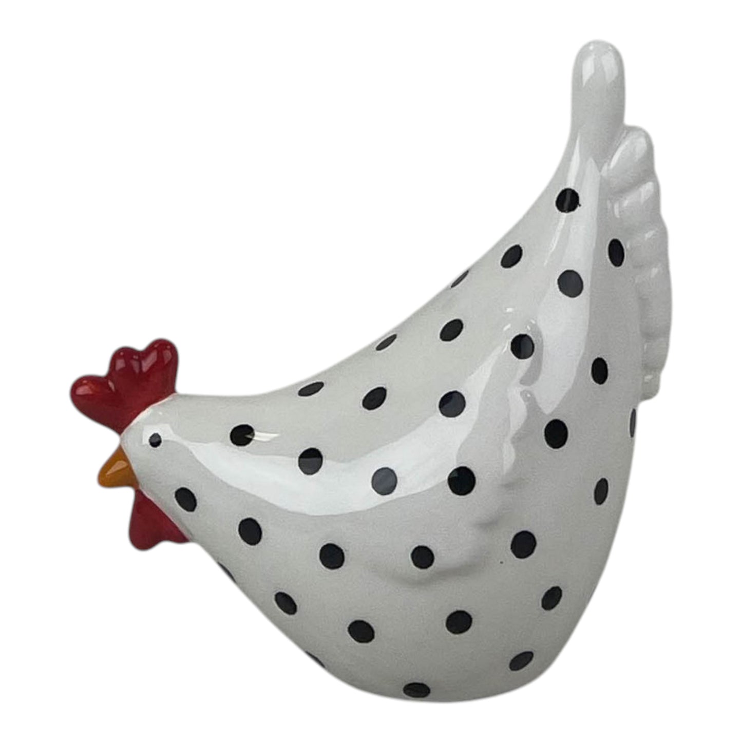 White Dotty Chicken TD12.1x7.3cm H12.3cm
