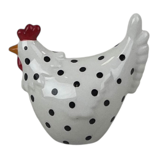 White Dotty Chicken TD9.2x5.4cm H7.9cm