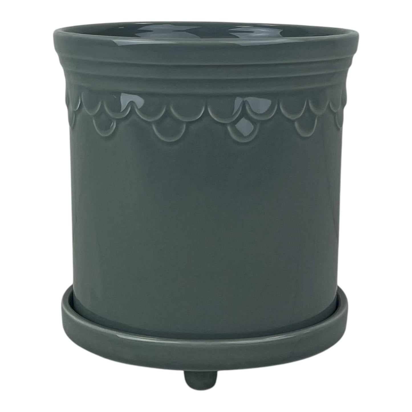 Grey Saucer Pot