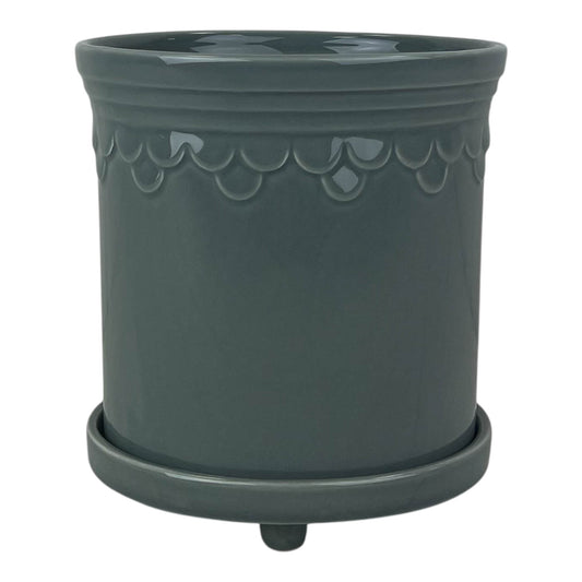 Grey Saucer Pot