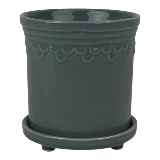Grey Saucer Pot