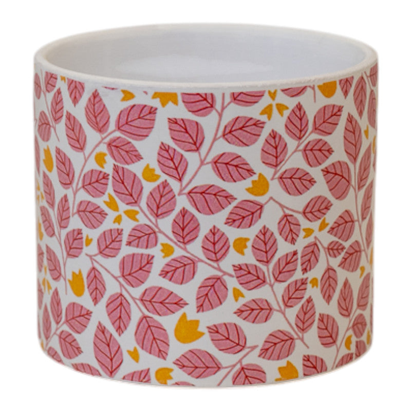 Pink Leaf Pot H10.5cm