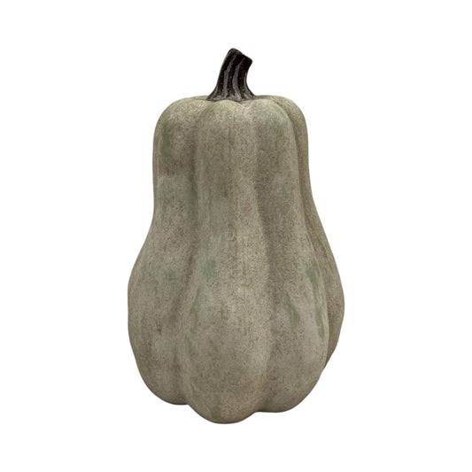 Dusty Green Tall Ceramic Pumpkin Ornament in Small