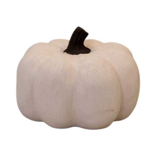 Cotton White Medium Ceramic Pumpkin Ornament