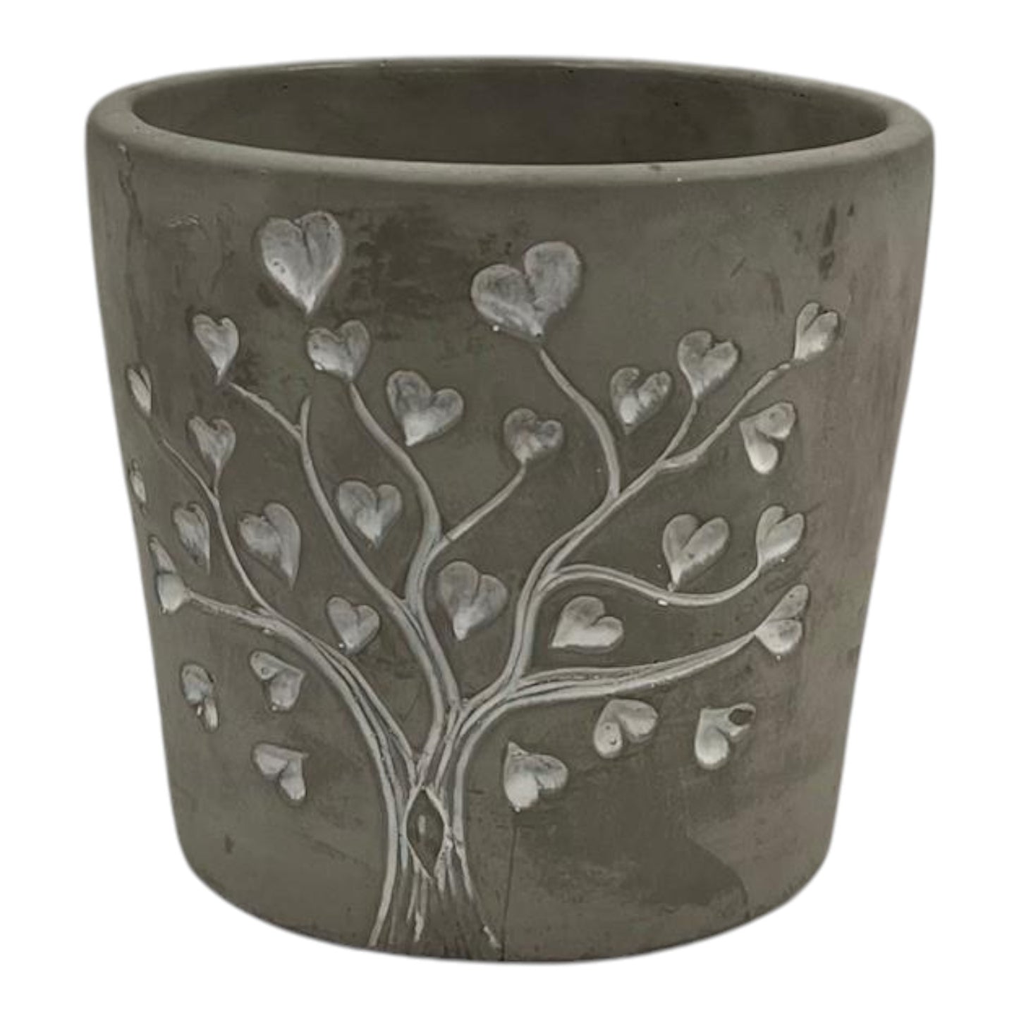Grey Cement Love Tree Pot