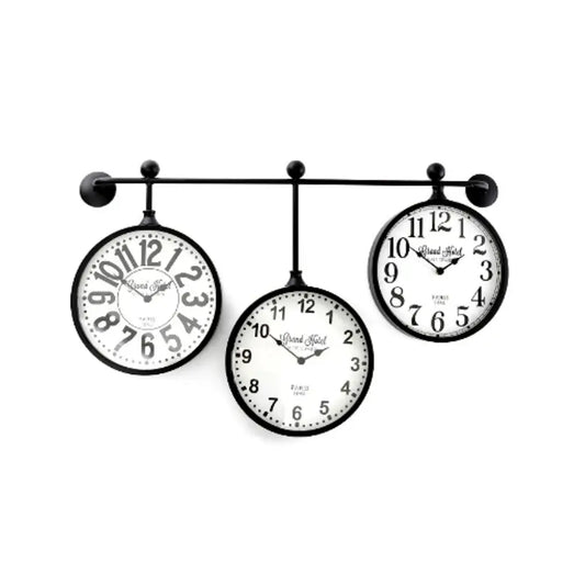 Metal Wall Clocks, Set of 3 Hanging