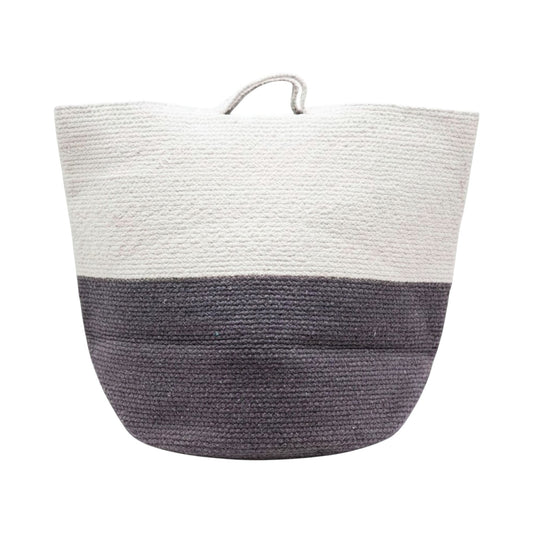 Cotton Rope Laundry / Storage Big Basket 45x40cm - Grey | Four Candle