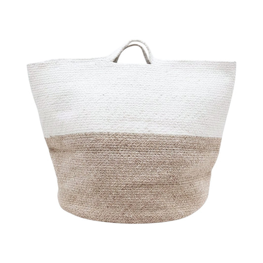 Cotton Rope Laundry / Storage Big Basket 45x40cm - Beige | Four Candle