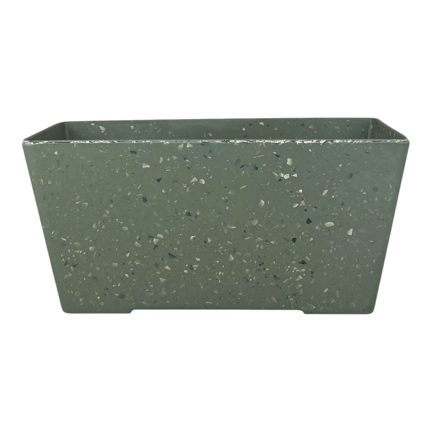Earthy Sage Bamboo Terrazzo Windowsill Planter