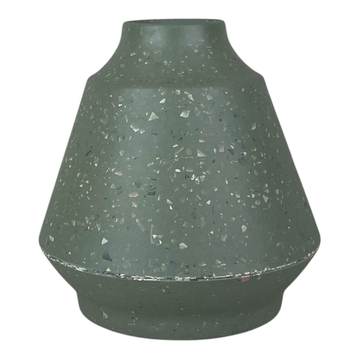 Earthy Sage Bamboo Terazzo Skandi Vase 18cm