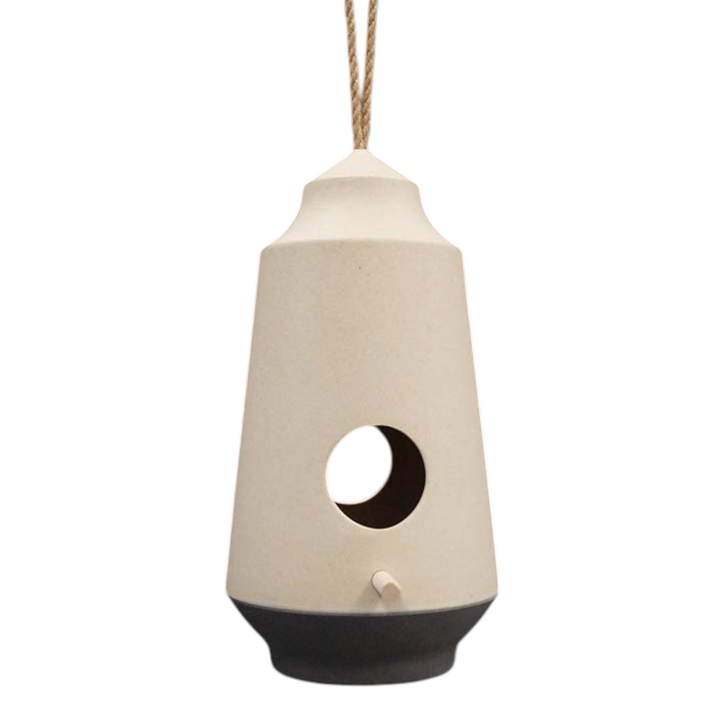 Earthy Natural/Anthracite Bamboo 2-Tone Hanging Birdhouse  Weight-