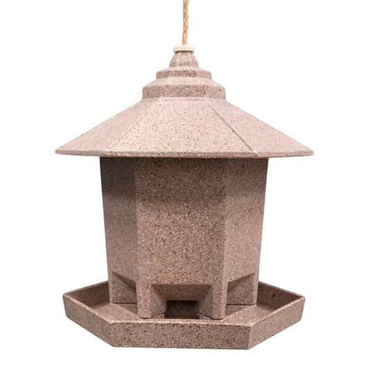 Earthy Deluxe Hexagonal Bird Feeder Nut Husk (21.6cm)
