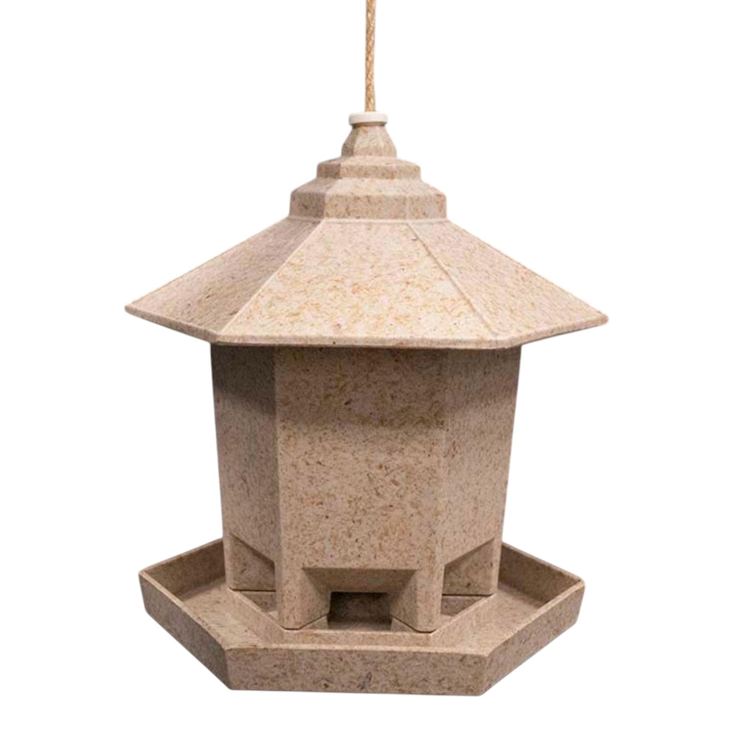 Earthy Deluxe Hexagonal Bird Feeder - Chaff (21.6cm)