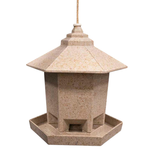 Earthy Deluxe Hexagonal Bird Feeder - Chaff (21.6cm)
