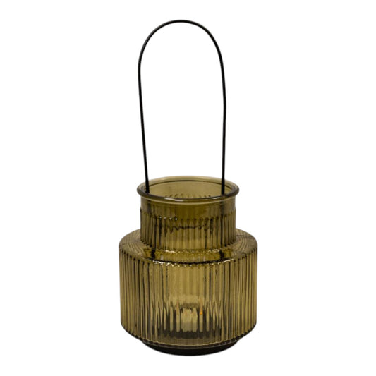 olive green candle holder large