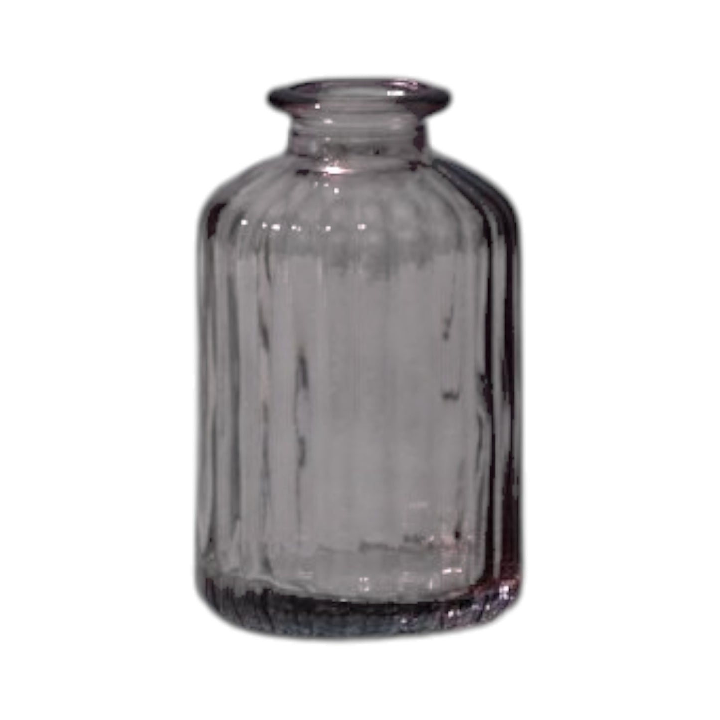 Amethyst Ribbed Glass Bottle