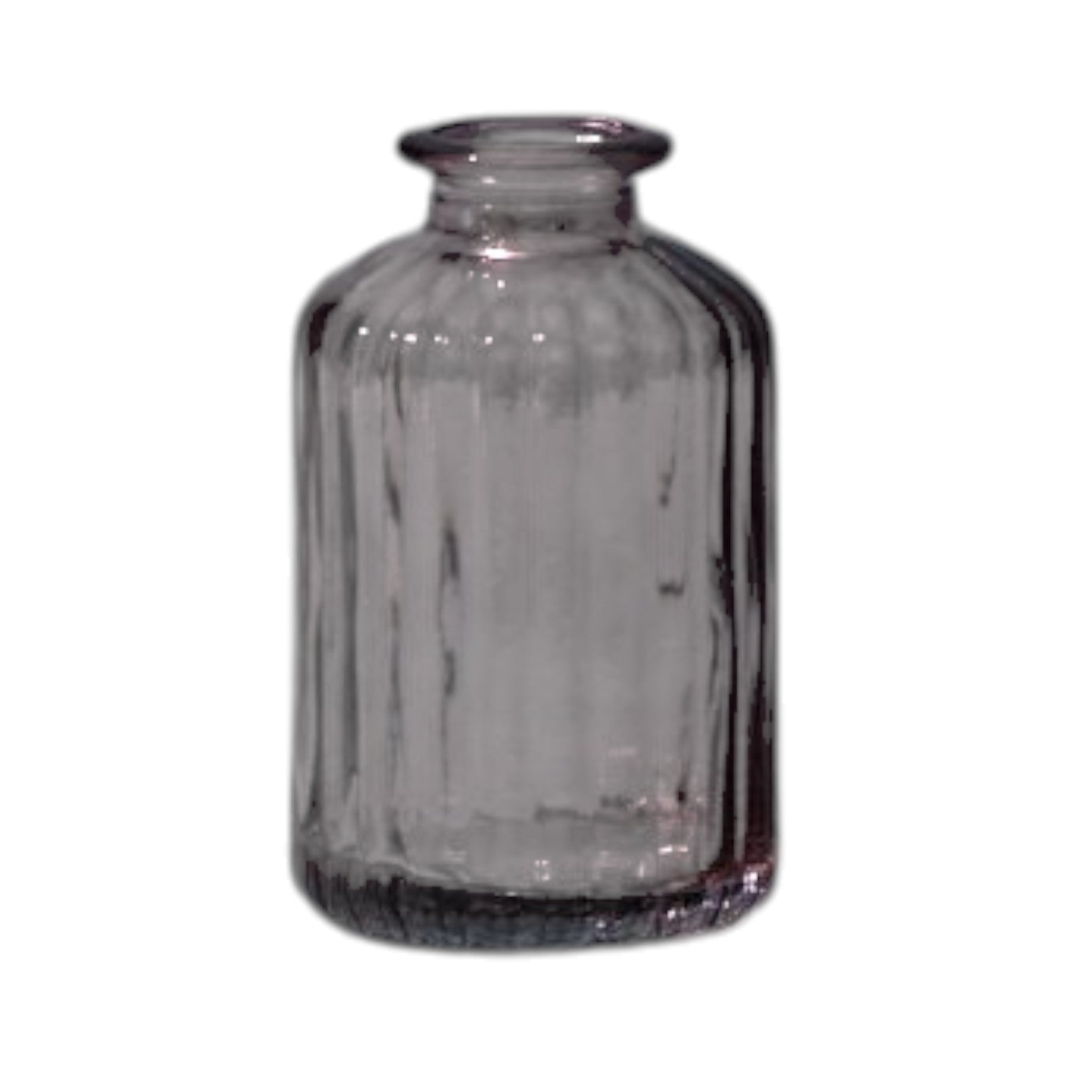 Amethyst Ribbed Glass Bottle