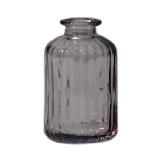Amethyst Ribbed Glass Bottle