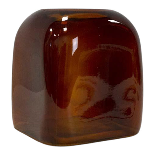 Burnt Amber Square Bubble Vase H18cm x 16cm x 16cm