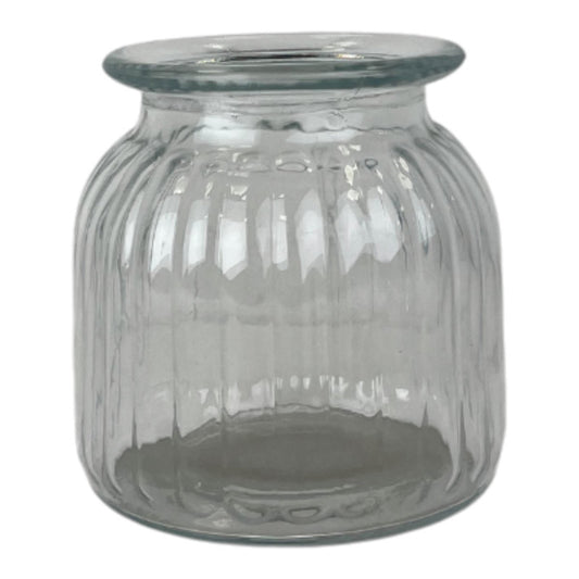 Clear Ribbed Vase