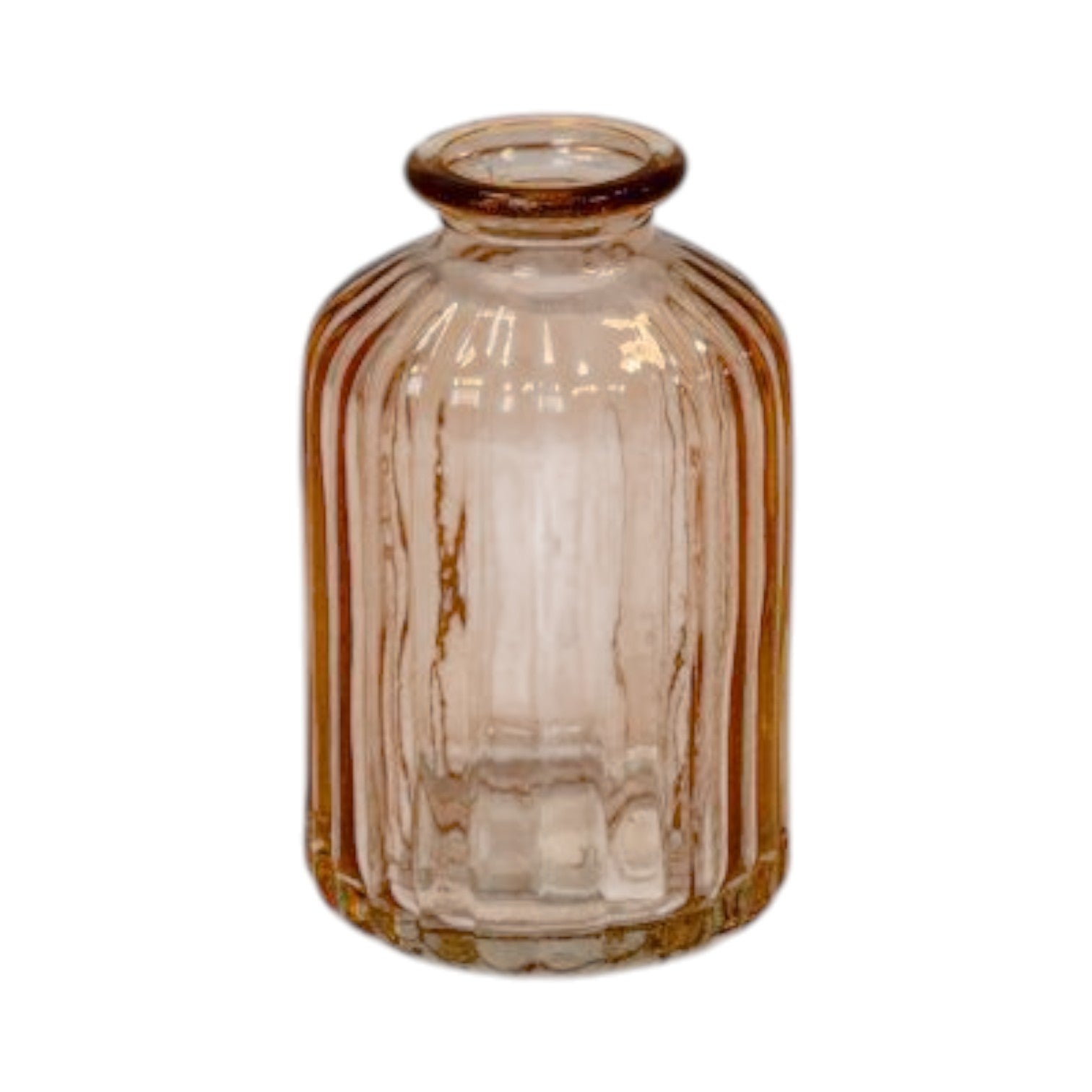 Cognac Ribbed Glass Bottle