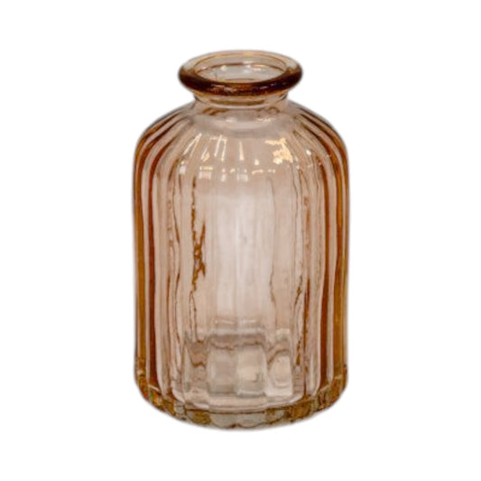 Cognac Ribbed Glass Bottle