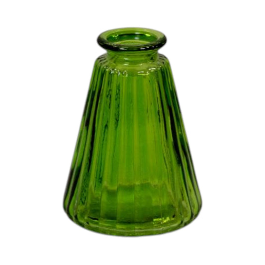 Emerald Green Glass Ribbed Bottle