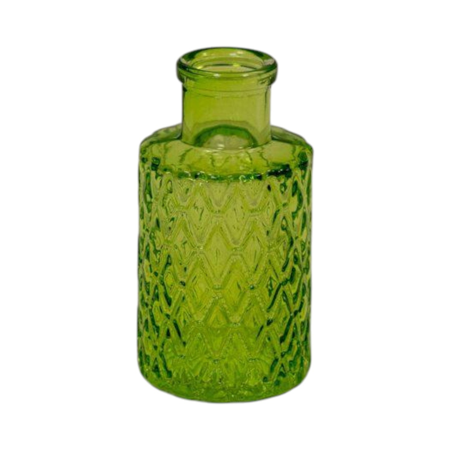 Emerald Green Mini Geometric Glass Bottle