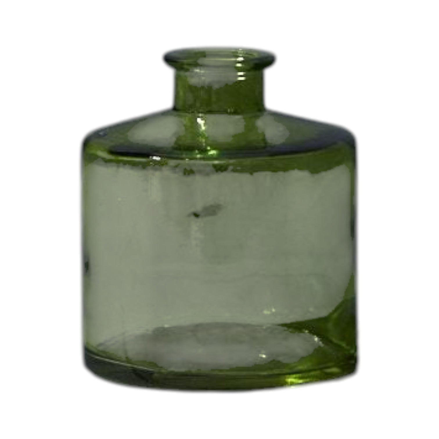 Emerald Green Squat Glass Bottle
