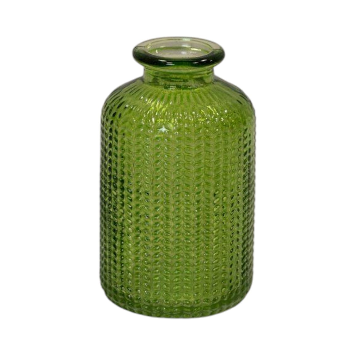 Emerald Green Dimpled Glass Bottle